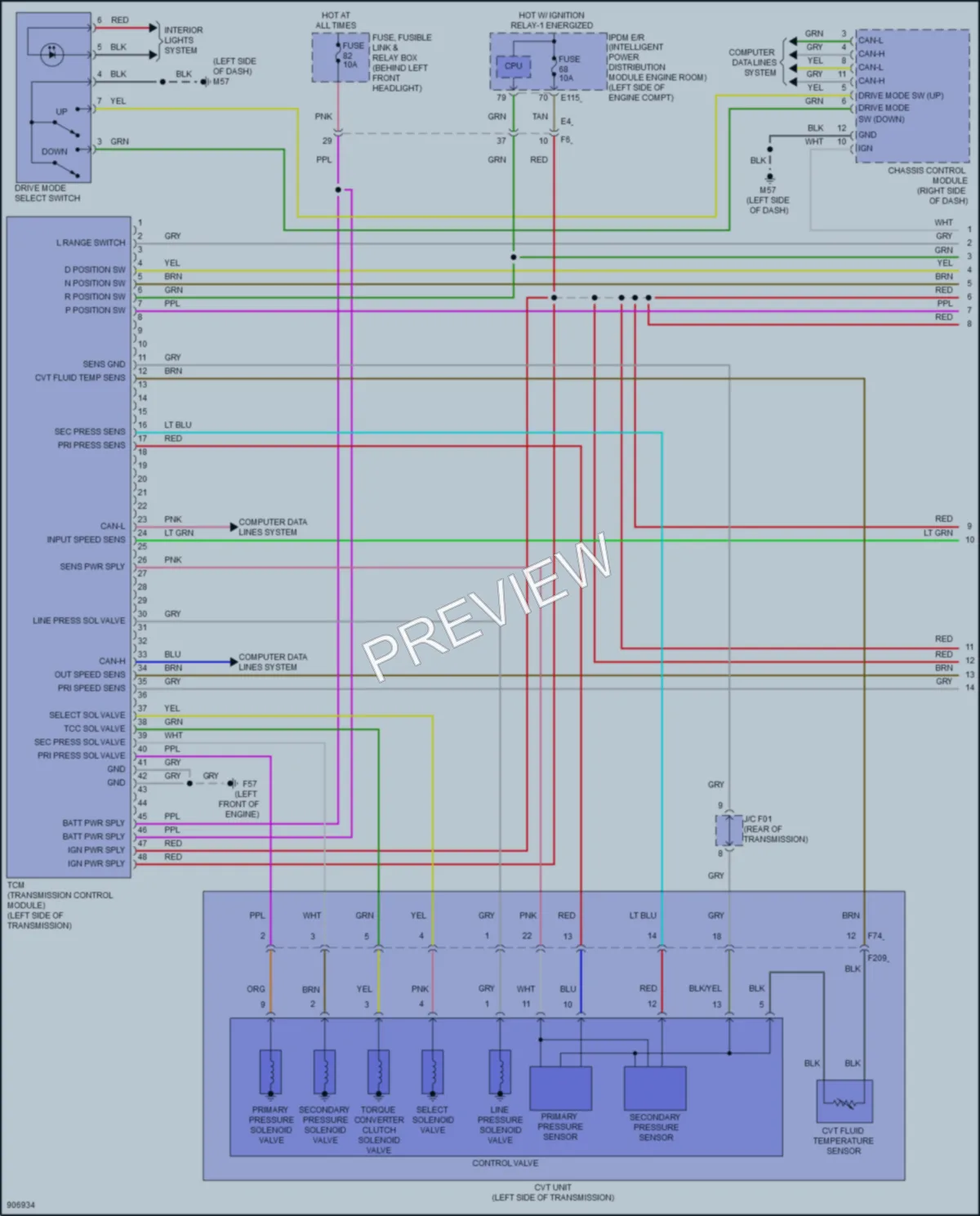 2025 Infiniti QX50 Transmission wiring diagram preview