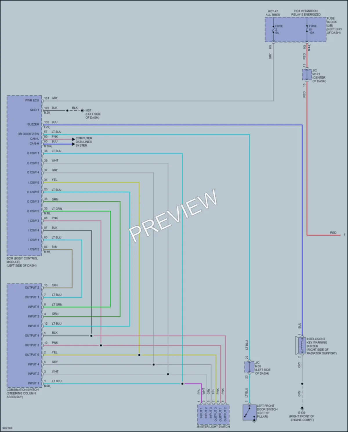 2025 Infiniti QX50 Warning Systems wiring diagram preview