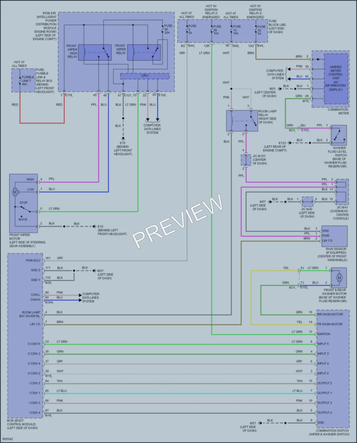 2025 Infiniti QX50 Wiper Washer wiring diagram preview