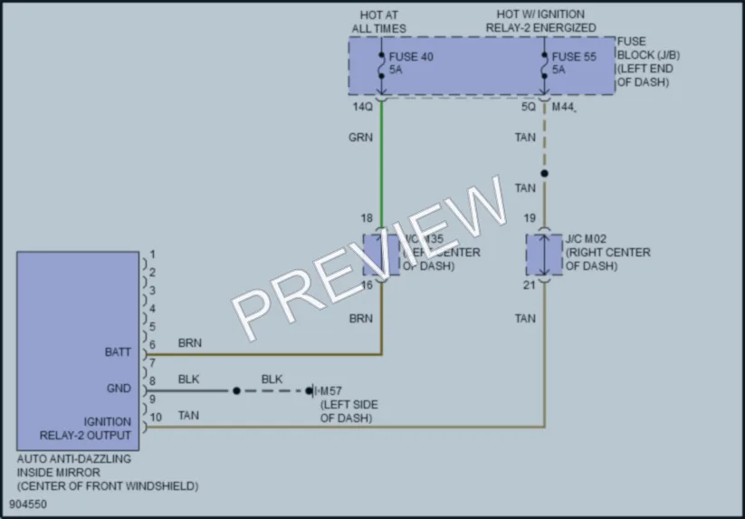 2025 Infiniti QX55 Power Mirrors wiring diagram preview