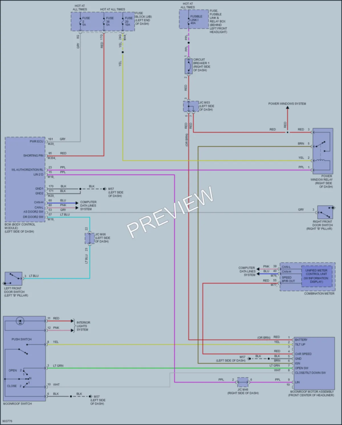 2025 Infiniti QX55 Power Top Sunroof wiring diagram preview