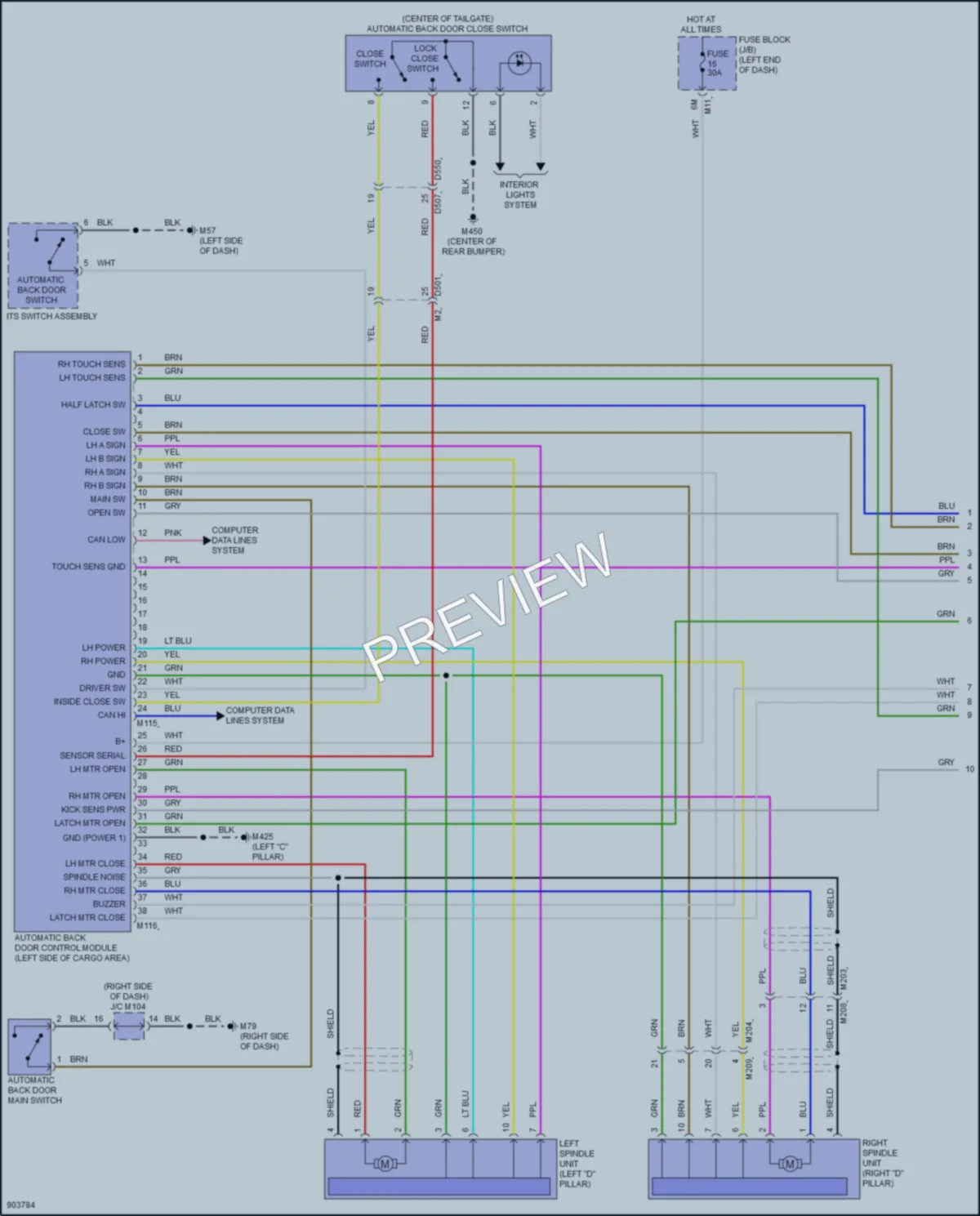 2025 Infiniti QX55 Trunk Tailgate Fuel Door wiring diagram preview
