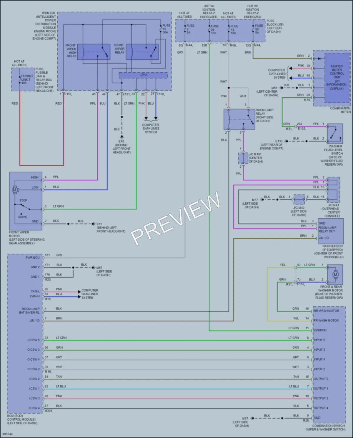 2025 Infiniti QX55 Wiper Washer wiring diagram preview