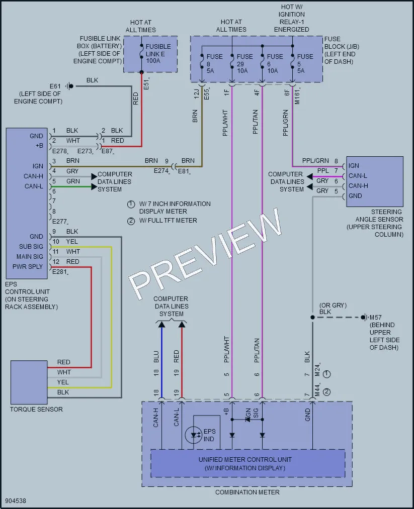 2025 Infiniti QX60 Electronic Power Steering wiring diagram preview