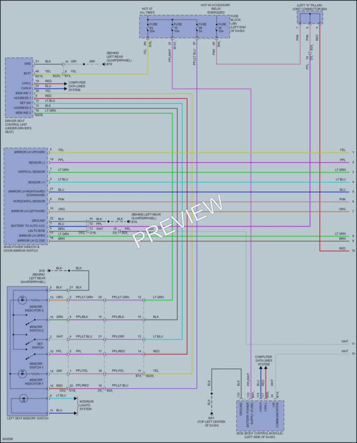 2025 Infiniti QX60 Memory Systems wiring diagram preview