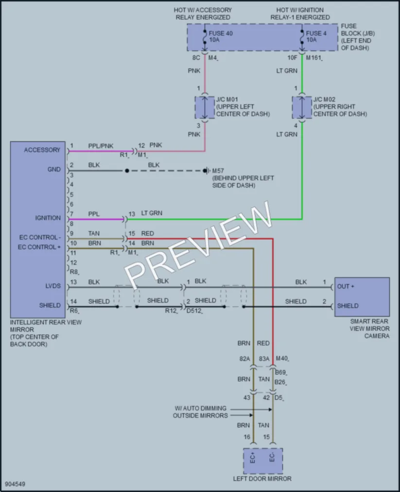 2025 Infiniti QX60 Power Mirrors wiring diagram preview