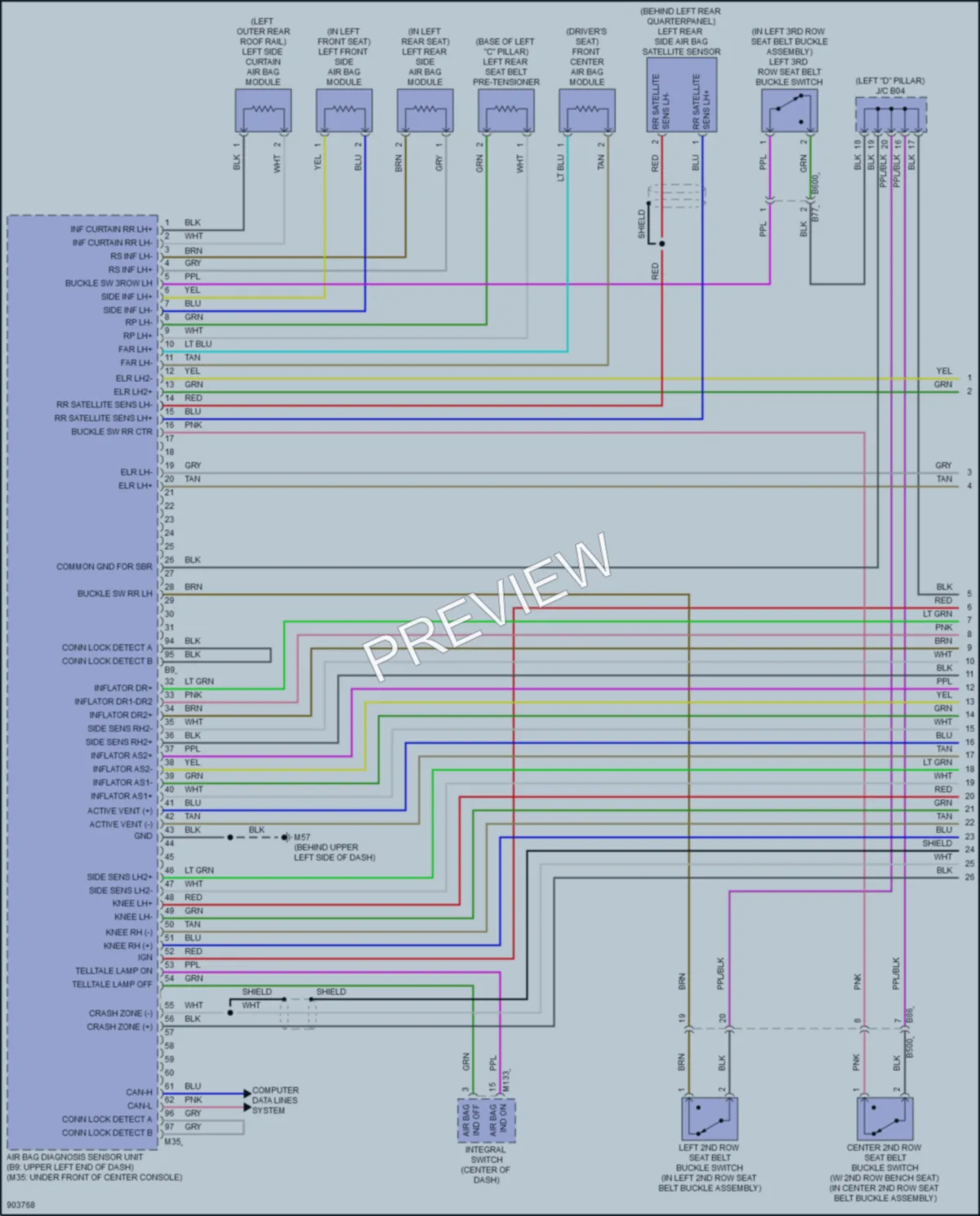 2025 Infiniti QX60 Supplemental Restraints wiring diagram preview