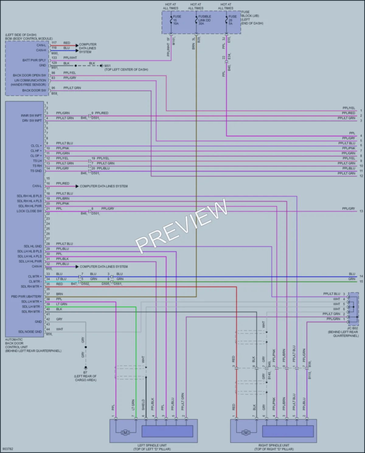 2025 Infiniti QX60 Trunk Tailgate Fuel Door wiring diagram preview