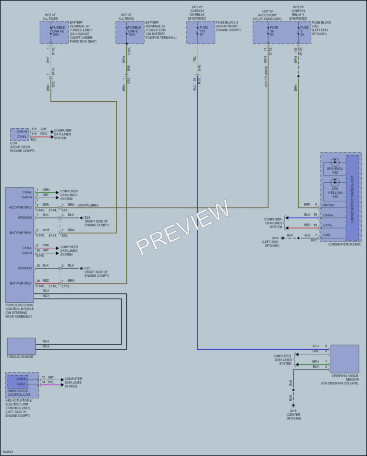 2025 Infiniti QX80 Electronic Power Steering wiring diagram preview