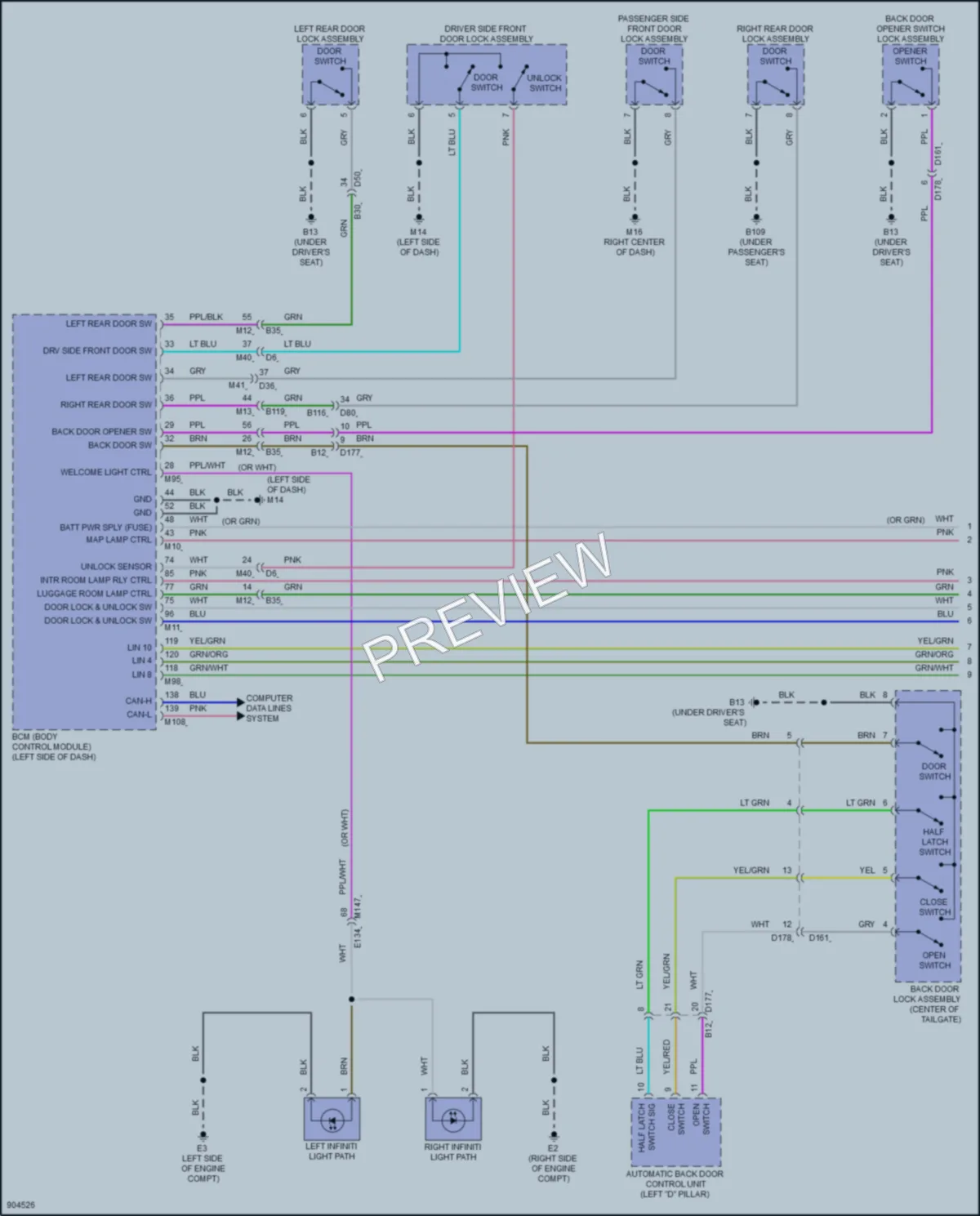 2025 Infiniti QX80 Interior Lights wiring diagram preview