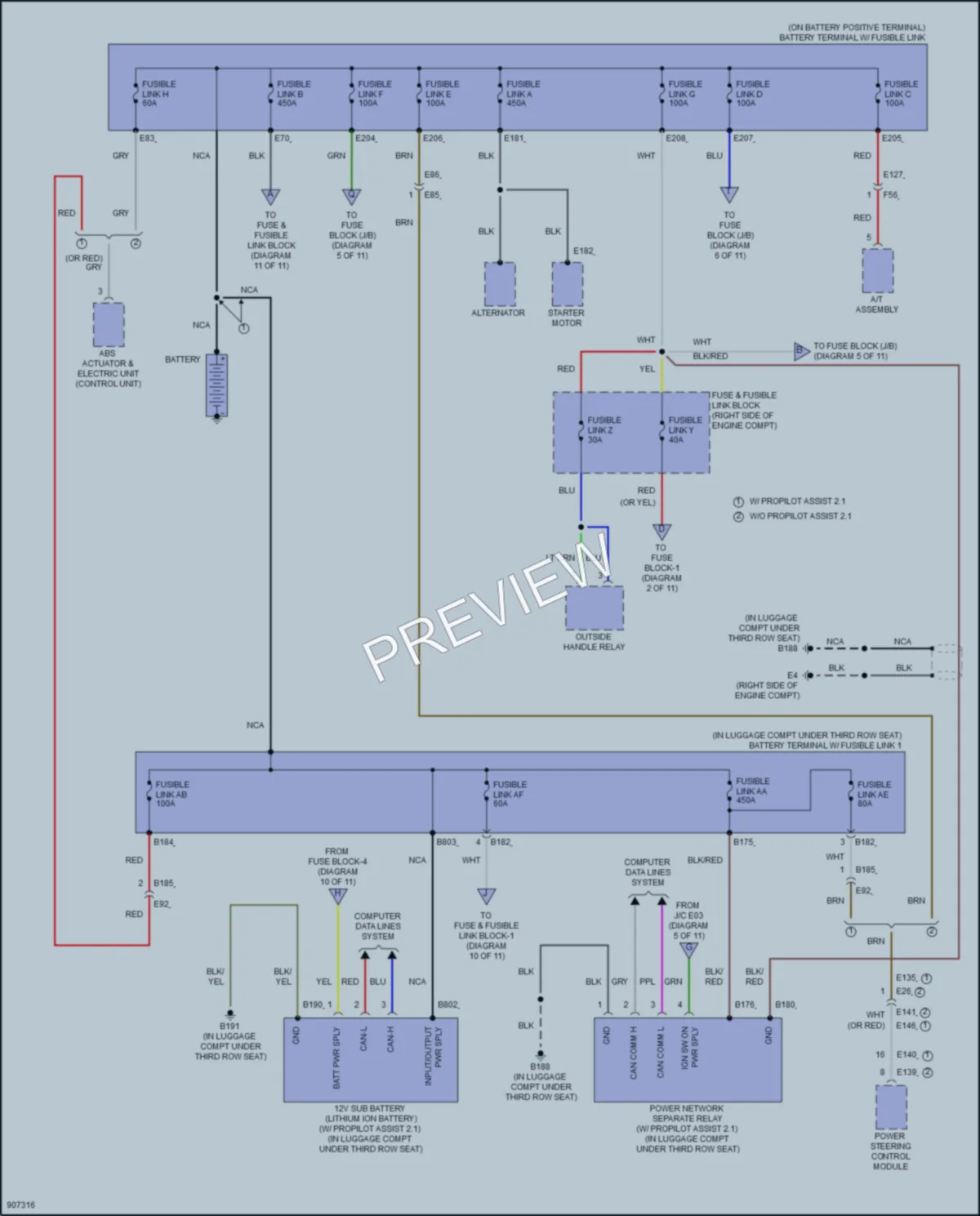 2025 Infiniti QX80 Power Distribution wiring diagram preview
