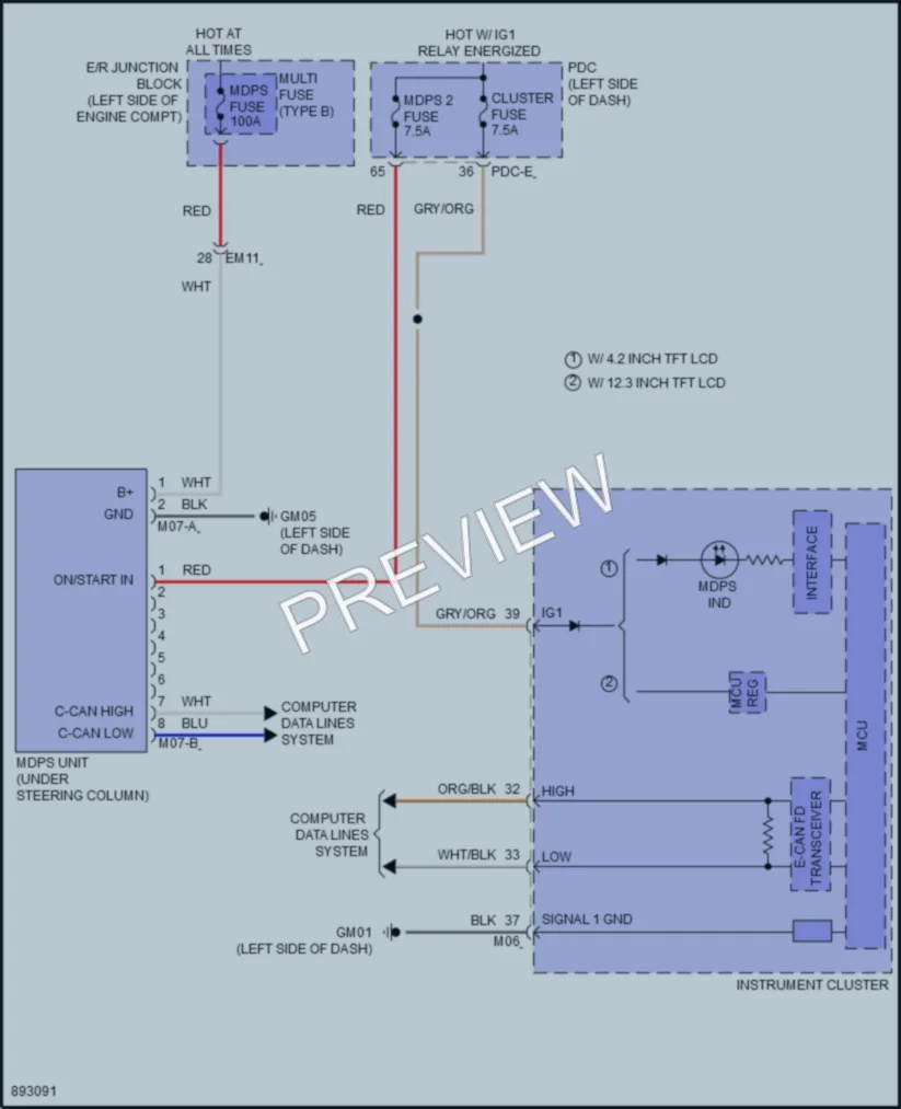 2025 Kia Carnival Electronic Power Steering wiring diagram preview