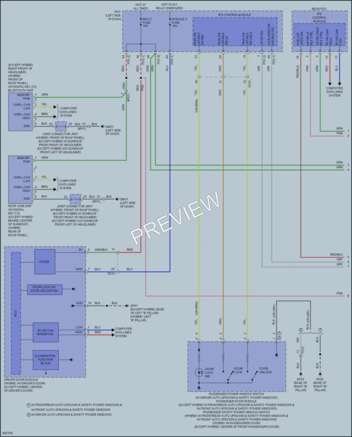 2025 Kia Carnival Power Door Locks wiring diagram preview