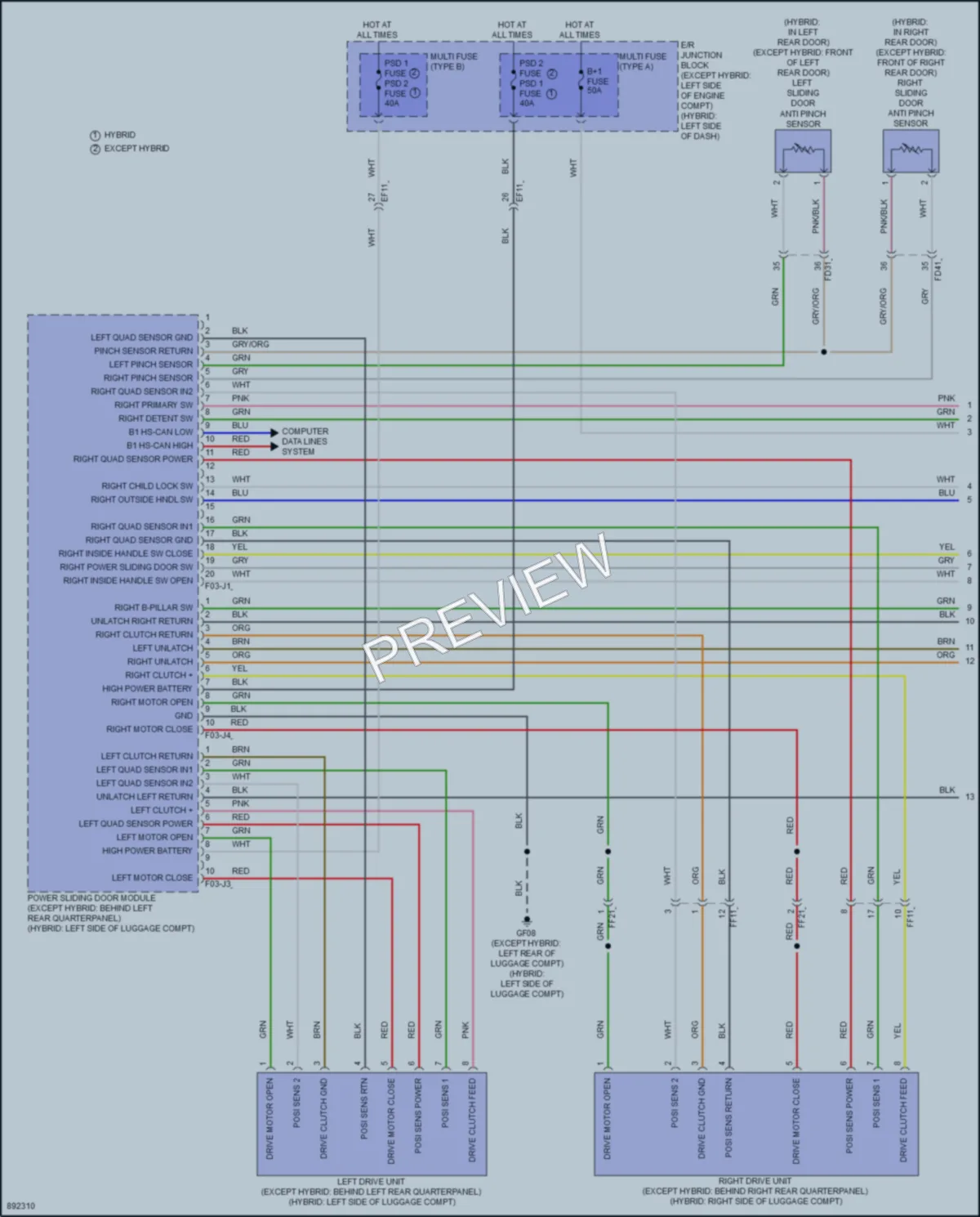 2025 Kia Carnival Trunk Tailgate Fuel Door wiring diagram preview