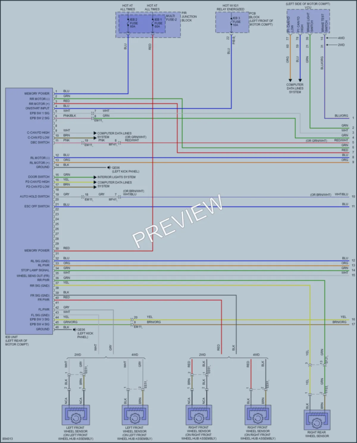 2025 Kia EV9 Anti Lock Brakes wiring diagram preview