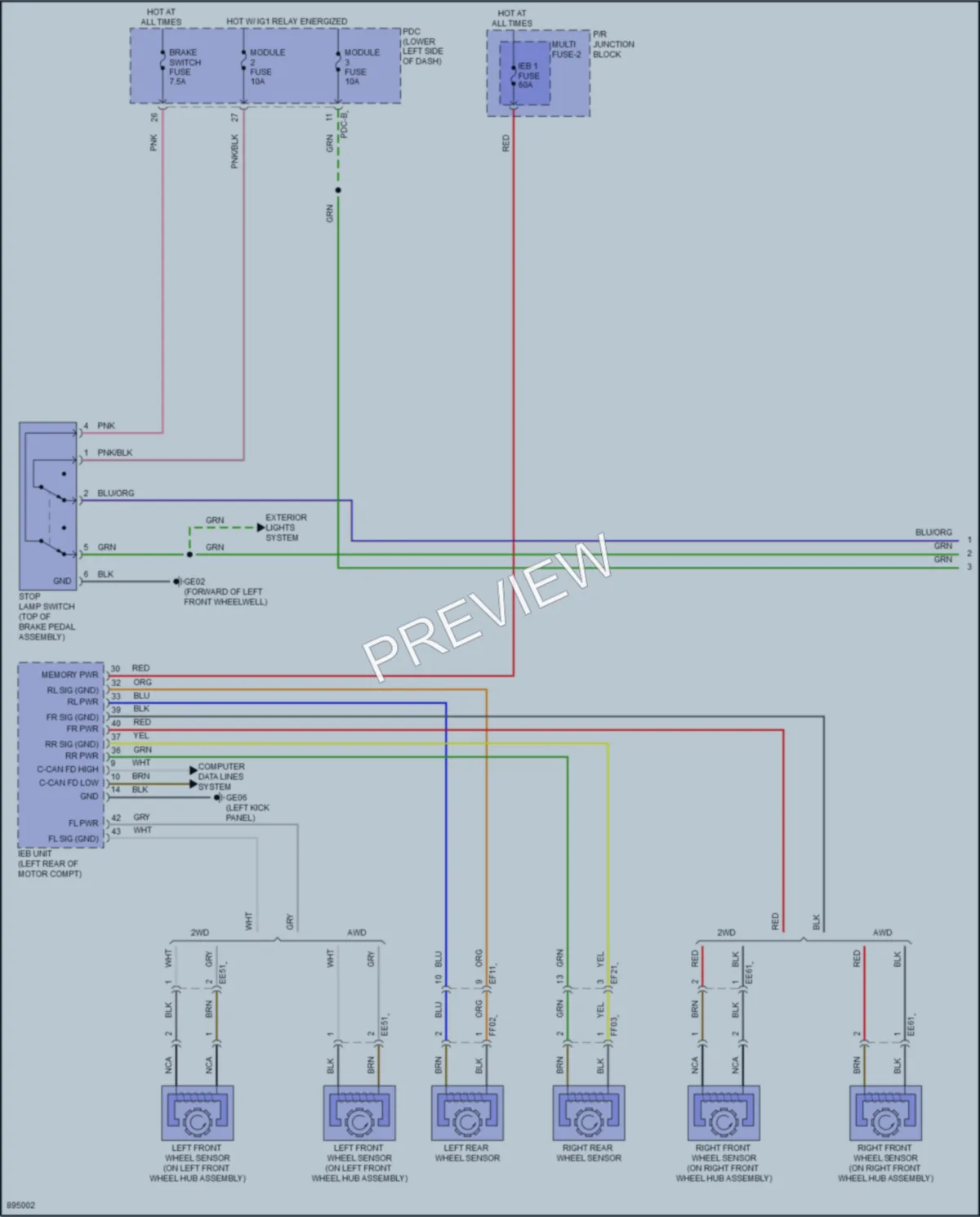 2025 Kia EV9 Cruise Control wiring diagram preview