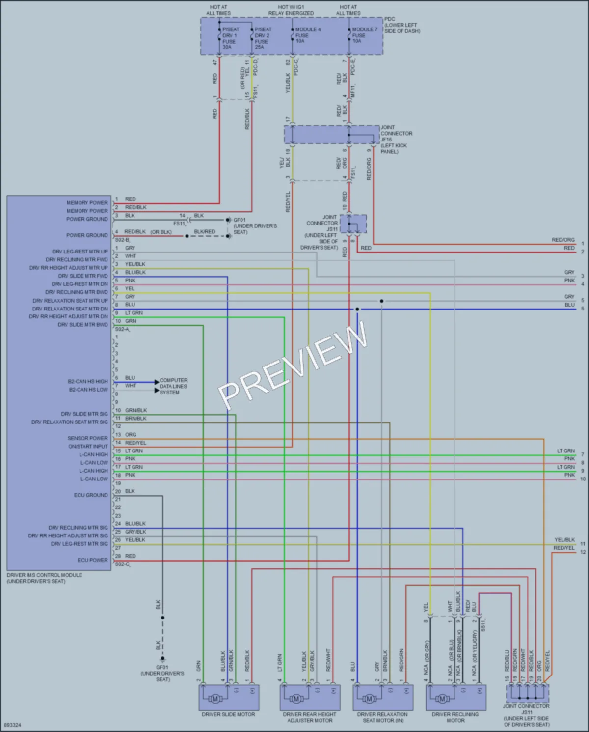 2025 Kia EV9 Memory Systems wiring diagram preview