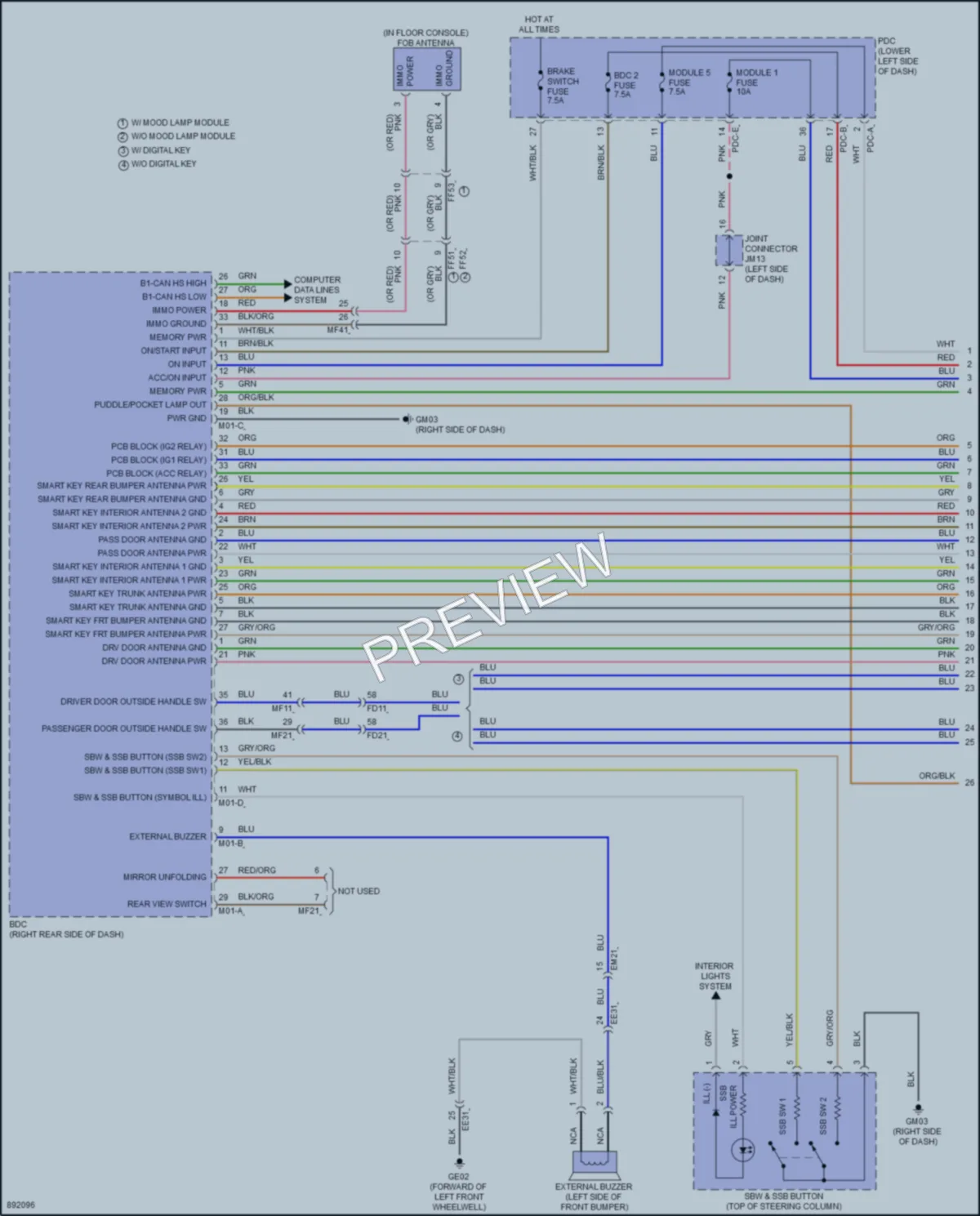 2025 Kia EV9 Power Door Locks wiring diagram preview