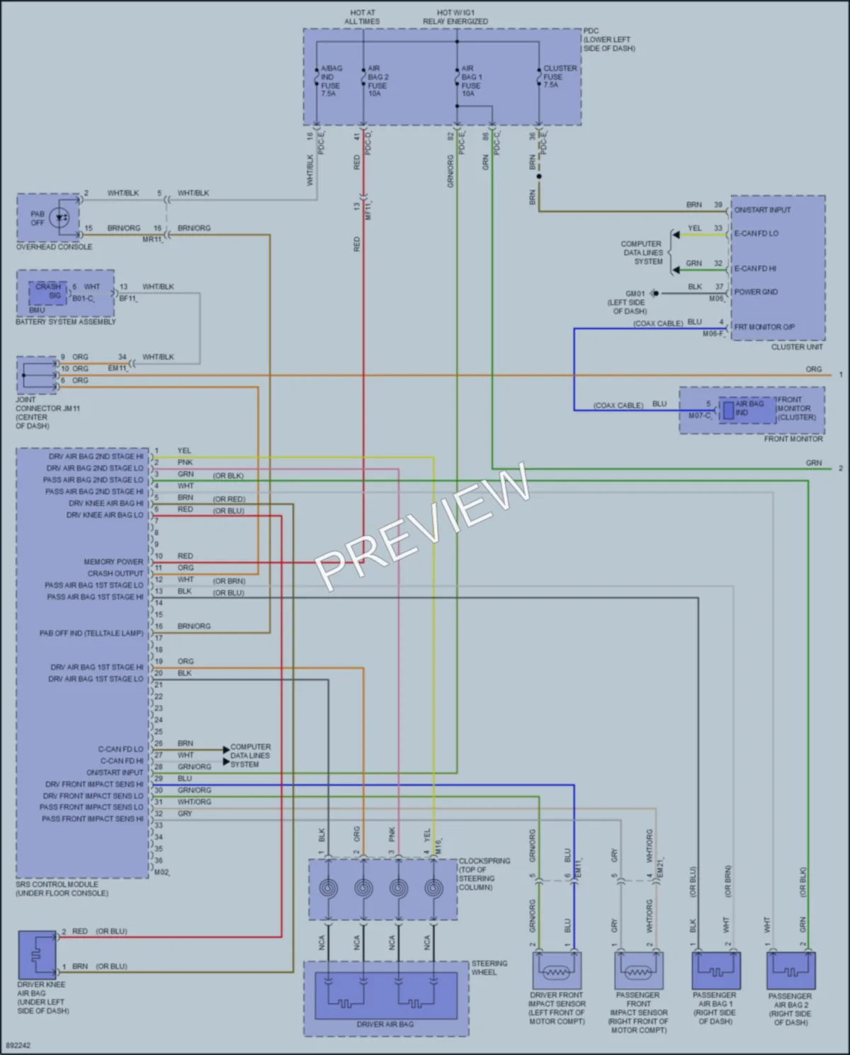 2025 Kia EV9 Supplemental Restraints wiring diagram preview