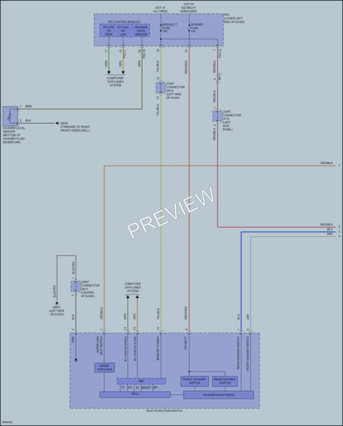 2025 Kia EV9 Wiper Washer wiring diagram preview