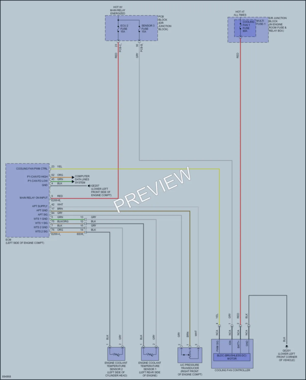 2025 Kia K4 Cooling Fan wiring diagram preview