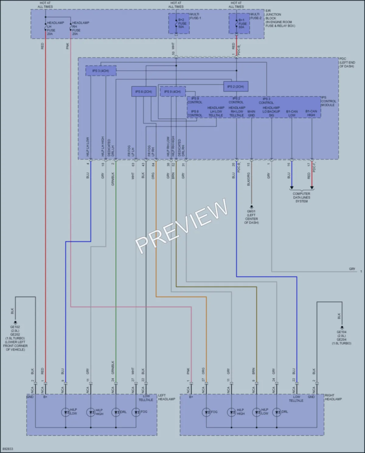 2025 Kia K4 Headlights wiring diagram preview