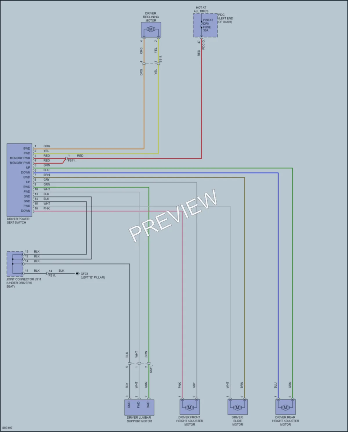 2025 Kia K4 Power Seats wiring diagram preview