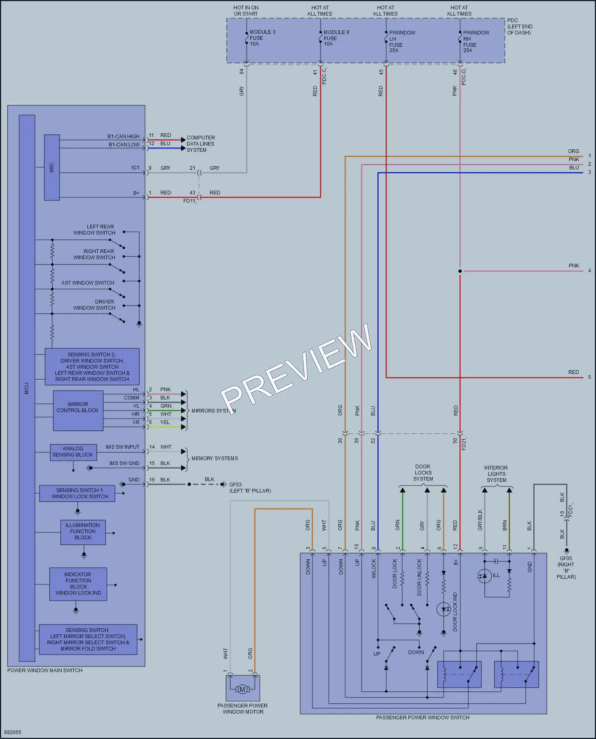 2025 Kia K4 Power Windows wiring diagram preview