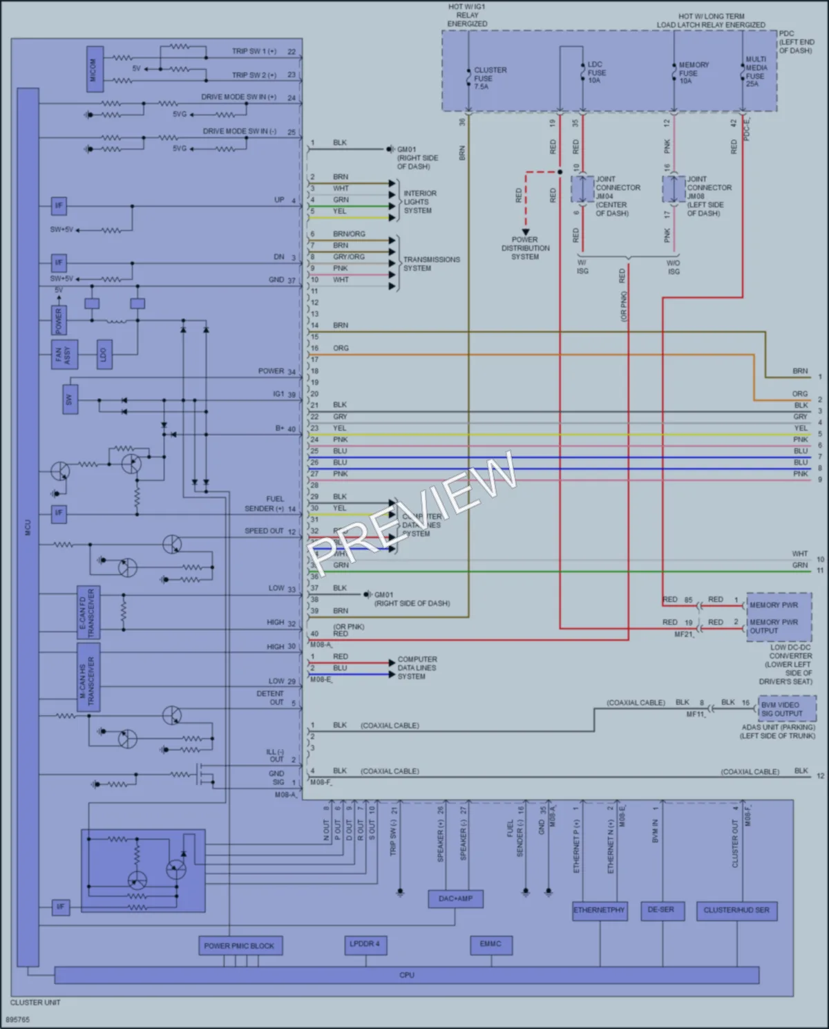 2025 Kia K5 Instrument Cluster wiring diagram preview