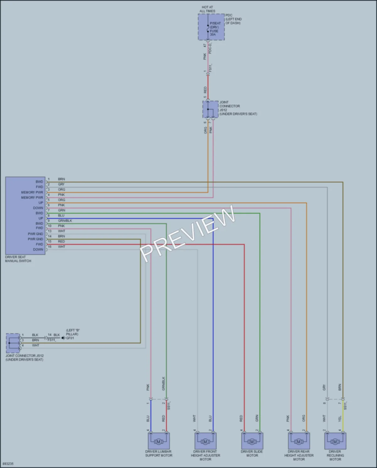 2025 Kia K5 Power Seats wiring diagram preview