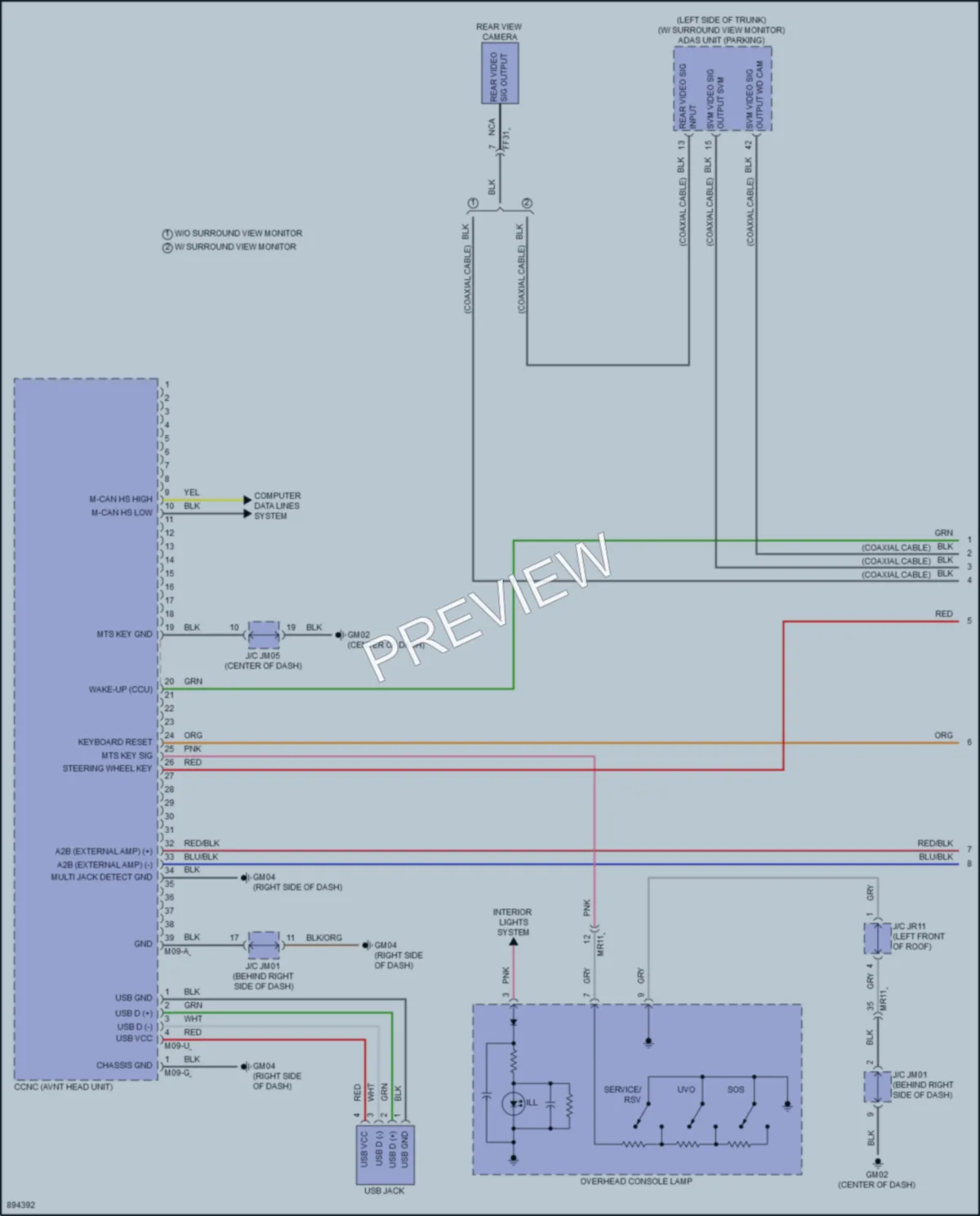 2025 Kia K5 Radio wiring diagram preview