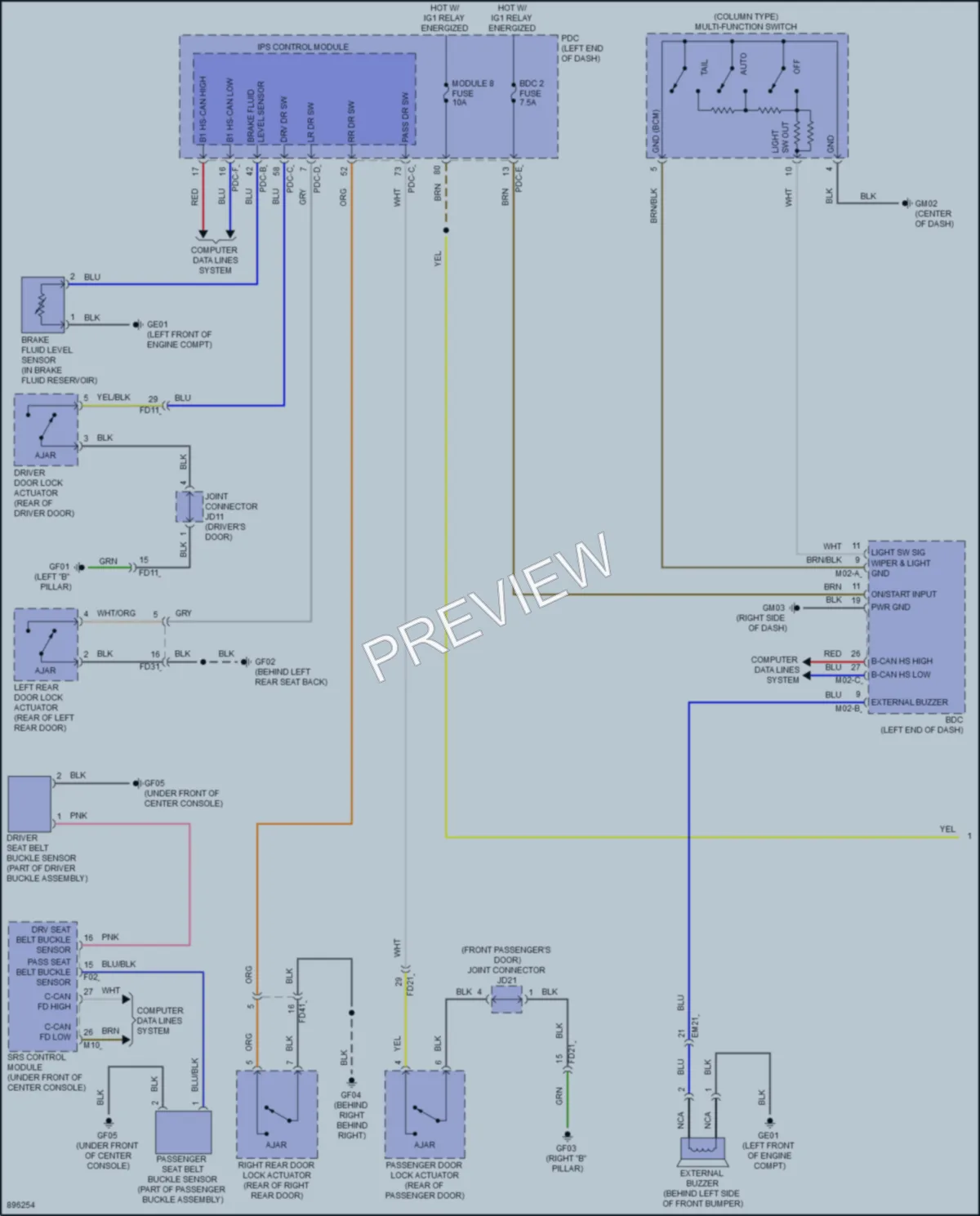 2025 Kia K5 Warning Systems wiring diagram preview