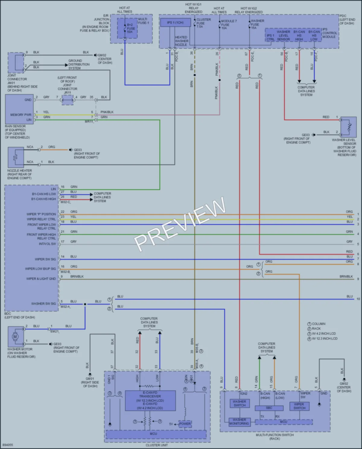 2025 Kia K5 Wiper Washer wiring diagram preview
