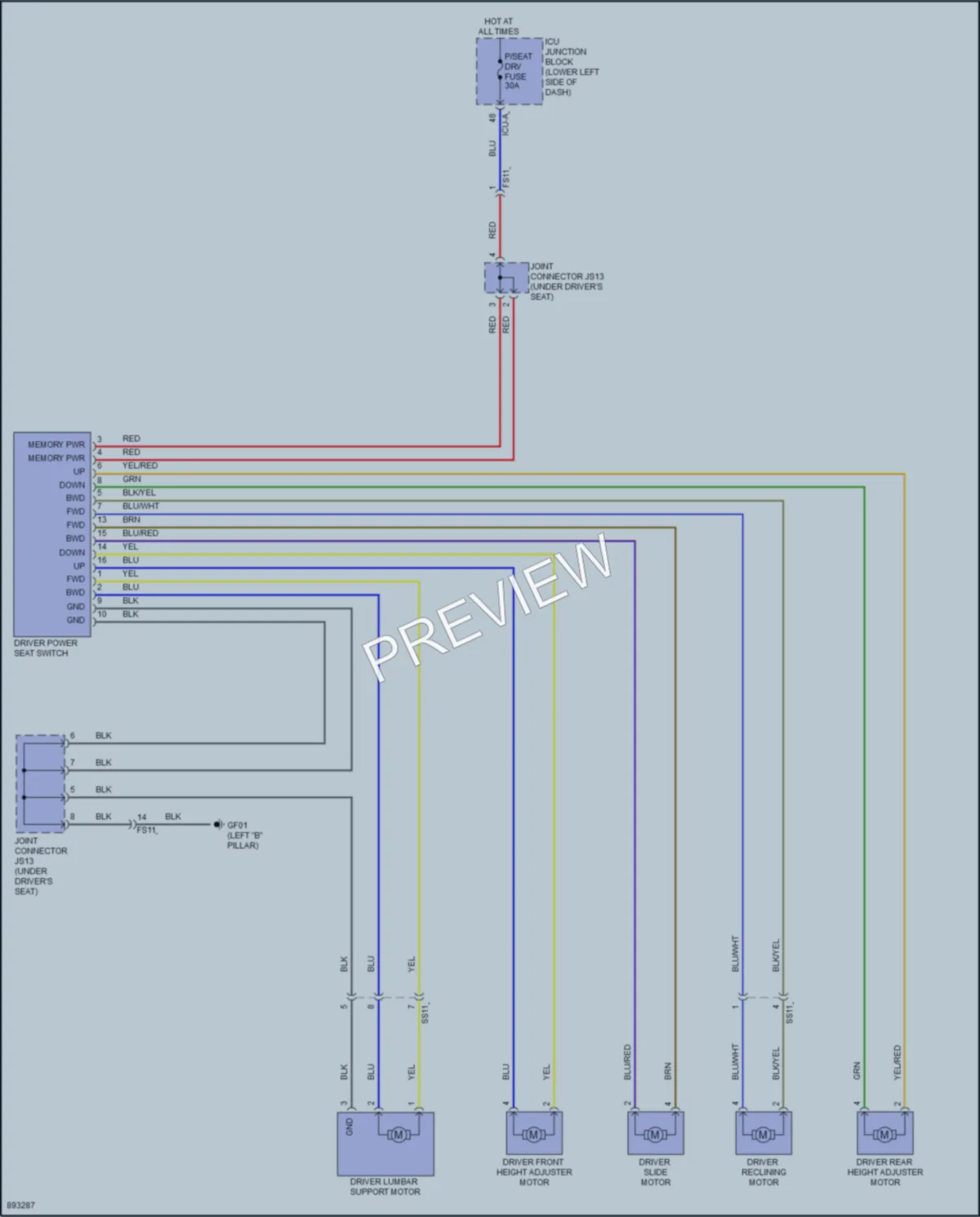 2025 Kia Niro Power Seats wiring diagram preview