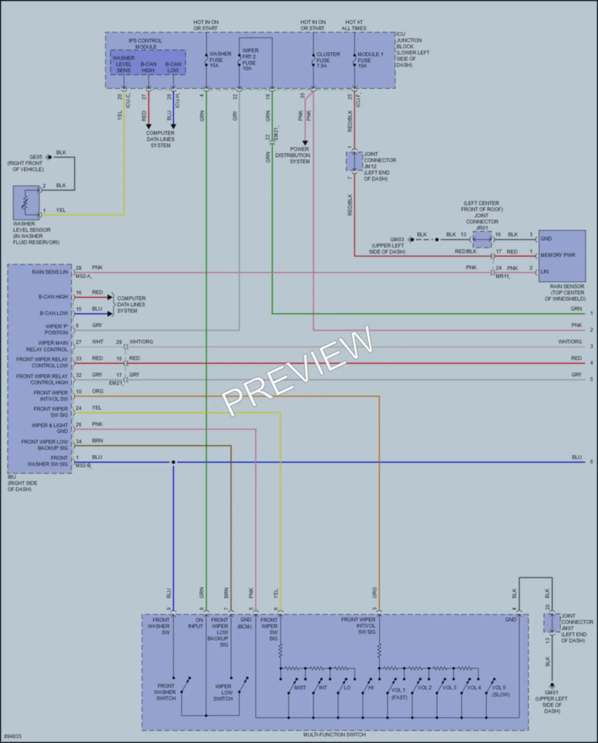 2025 Kia Niro Wiper Washer wiring diagram preview