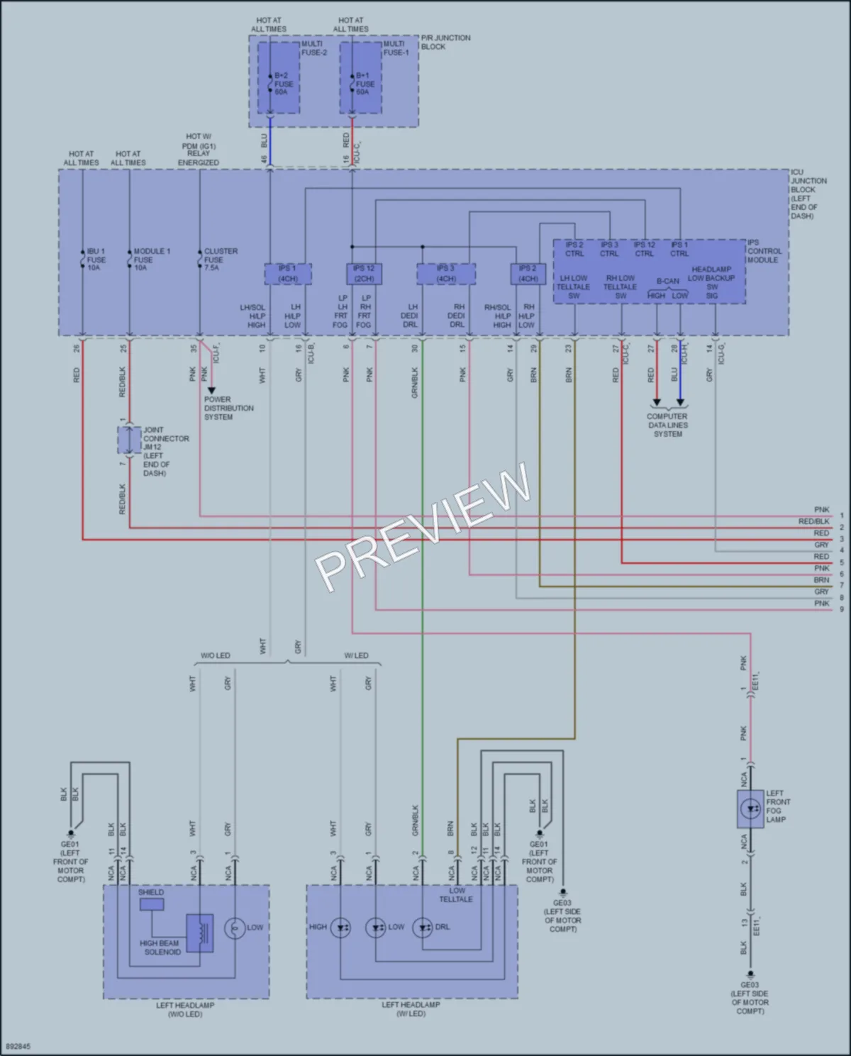2025 Kia NiroEV Headlights wiring diagram preview