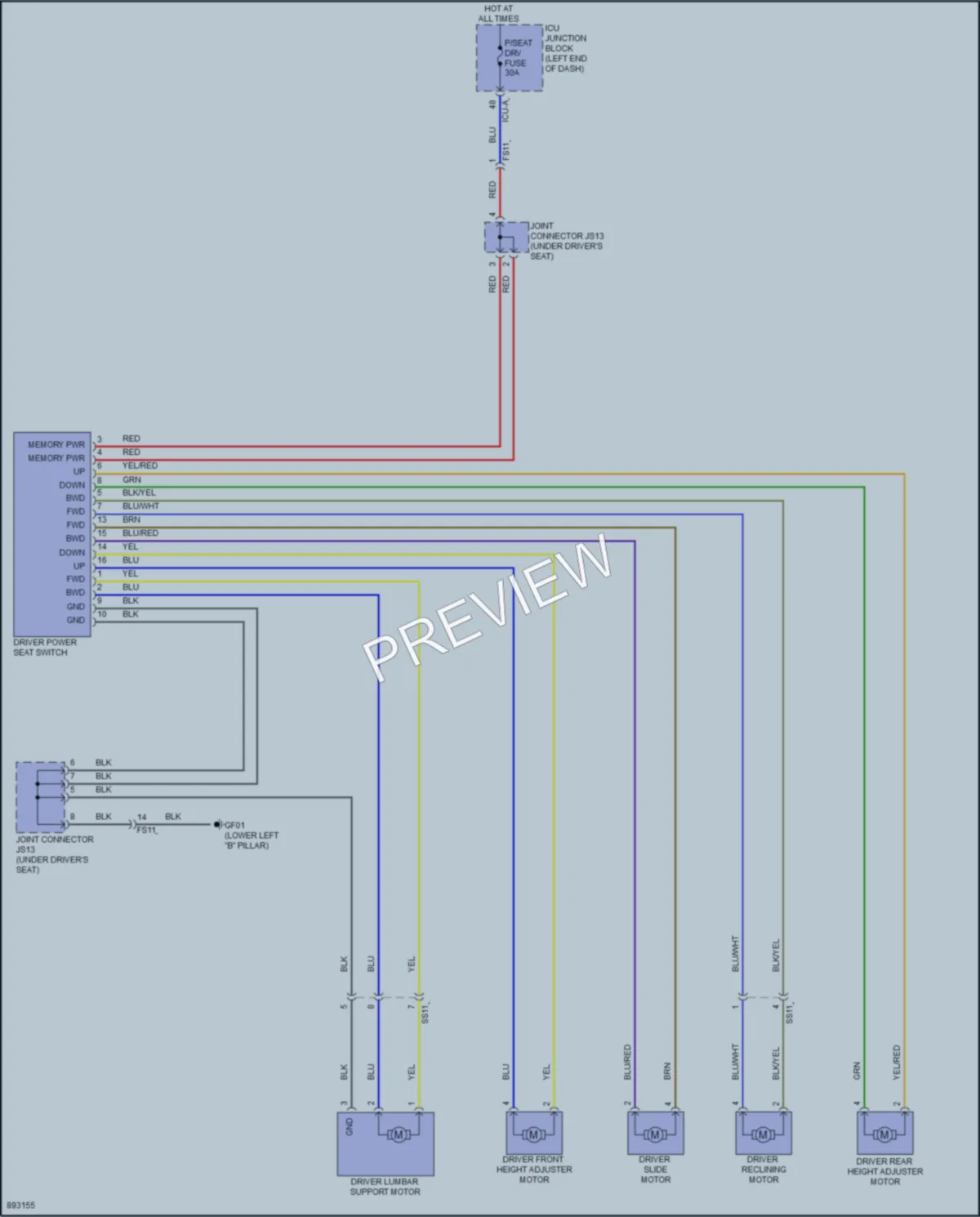 2025 Kia NiroEV Power Seats wiring diagram preview