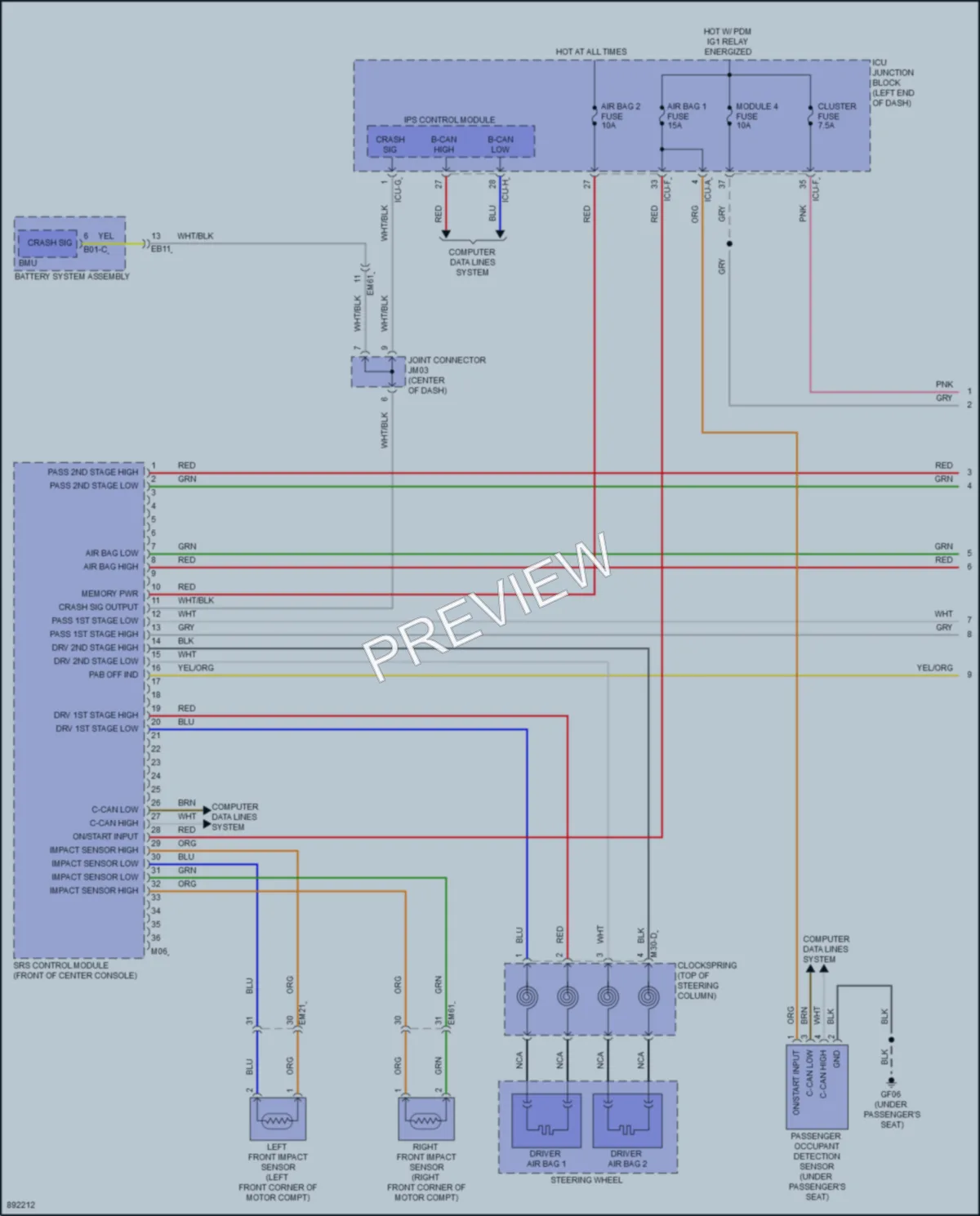2025 Kia NiroEV Supplemental Restraints wiring diagram preview
