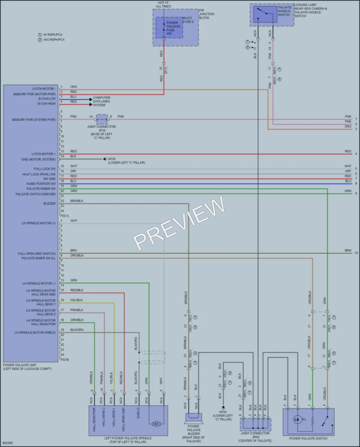 2025 Kia NiroEV Trunk Tailgate Fuel Door wiring diagram preview