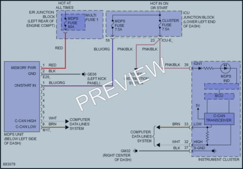 2025 Kia Seltos Electronic Power Steering wiring diagram preview
