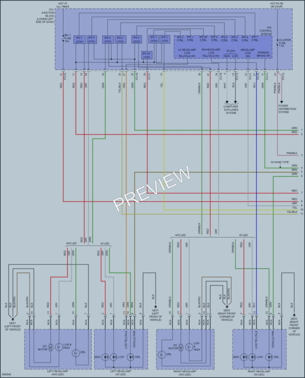 2025 Kia Seltos Headlights wiring diagram preview