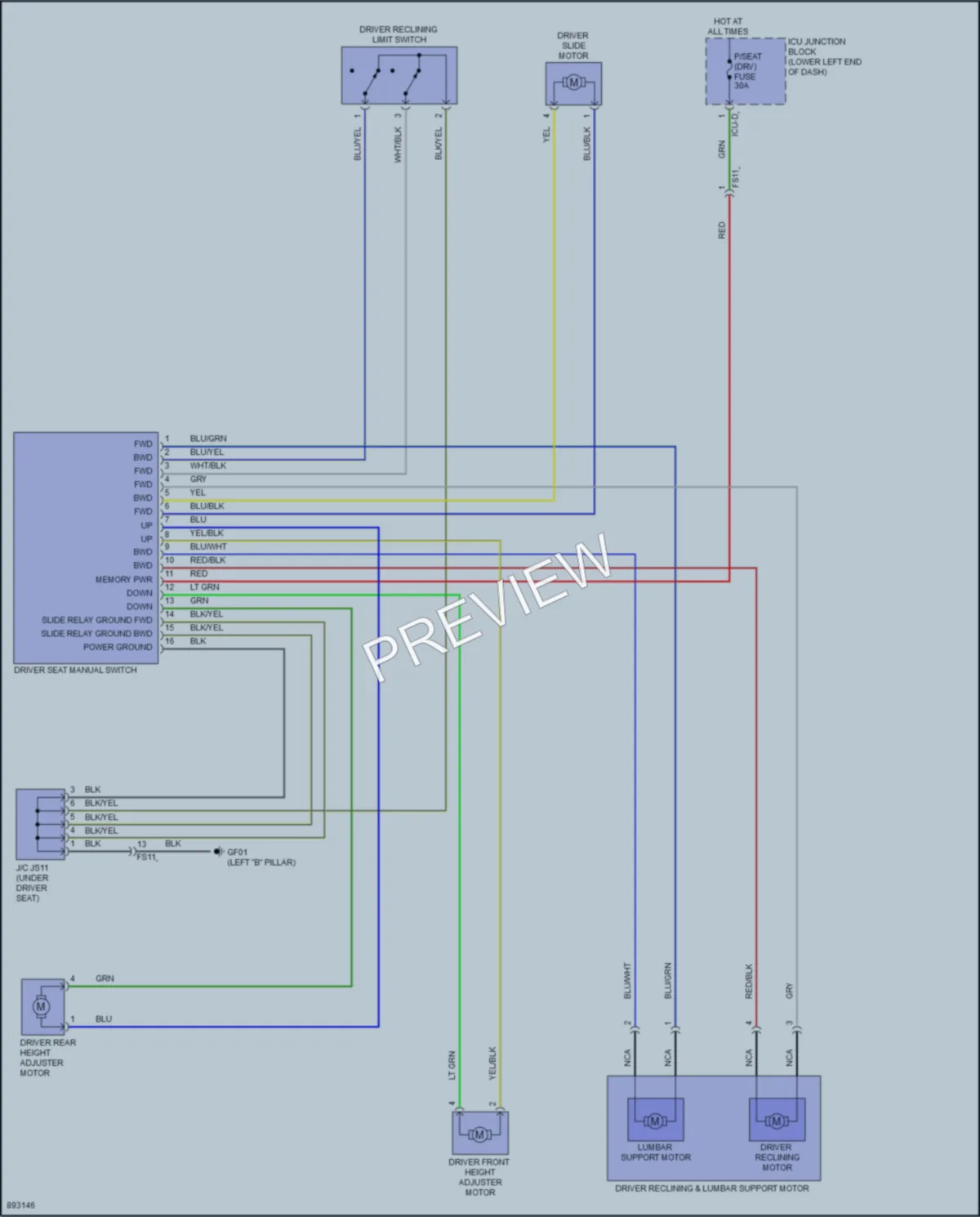 2025 Kia Seltos Power Seats wiring diagram preview