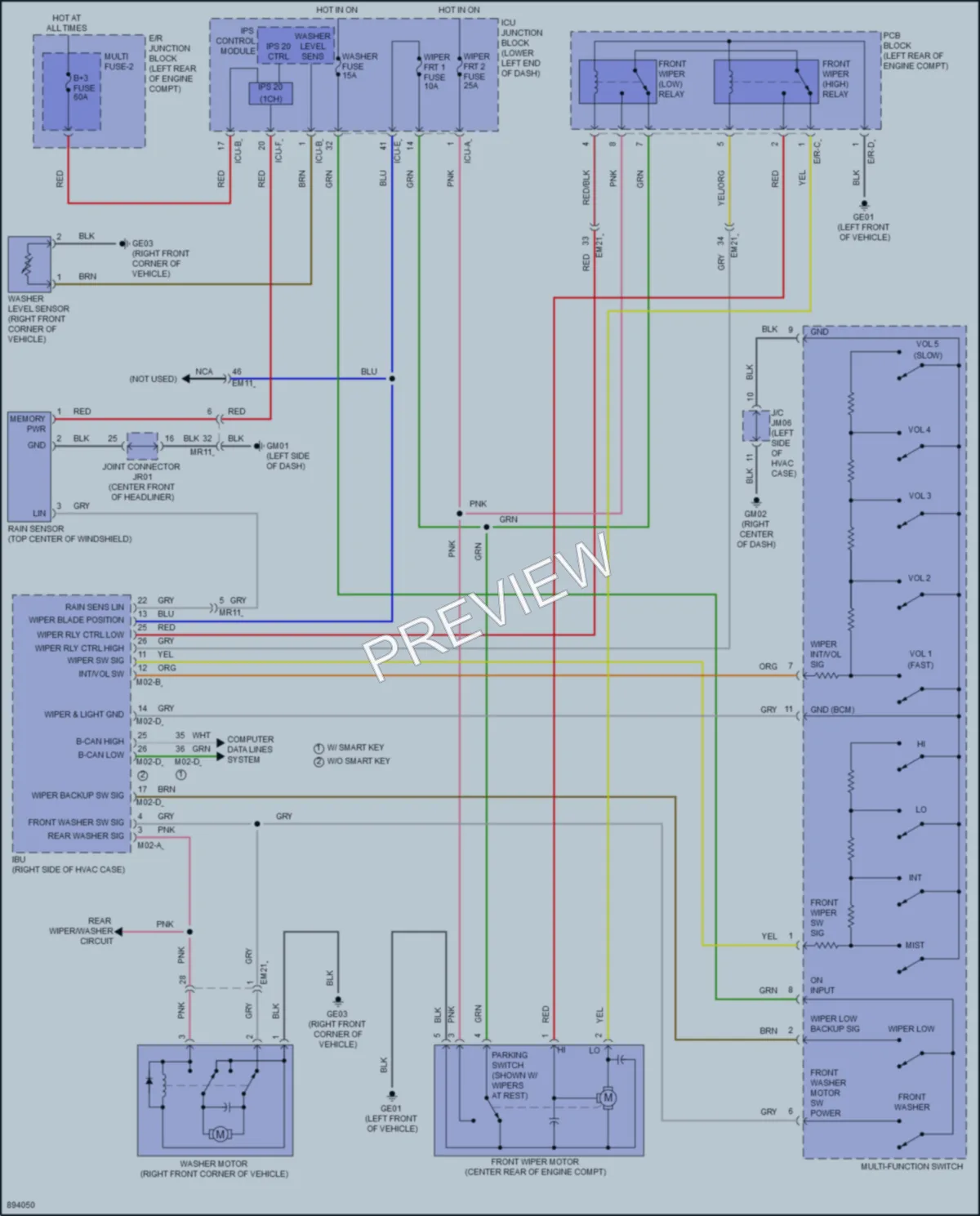 2025 Kia Seltos Wiper Washer wiring diagram preview
