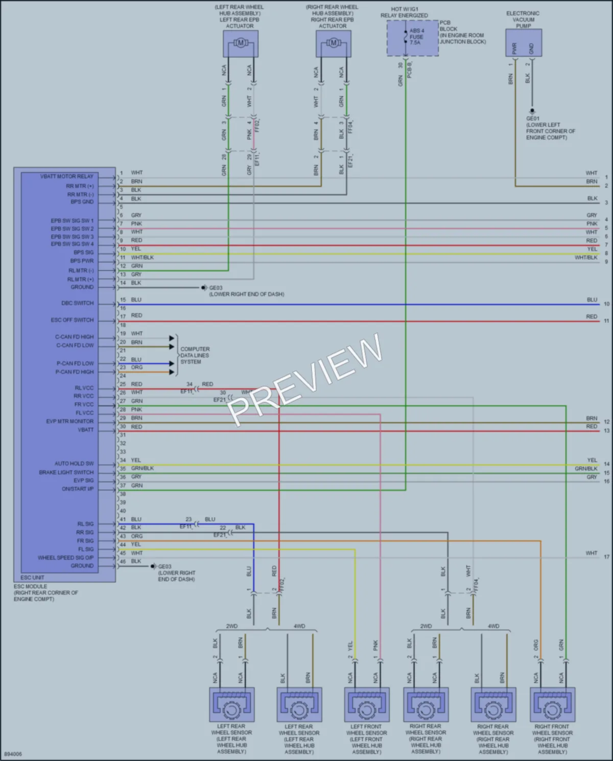 2025 Kia Sorento Anti Lock Brakes wiring diagram preview