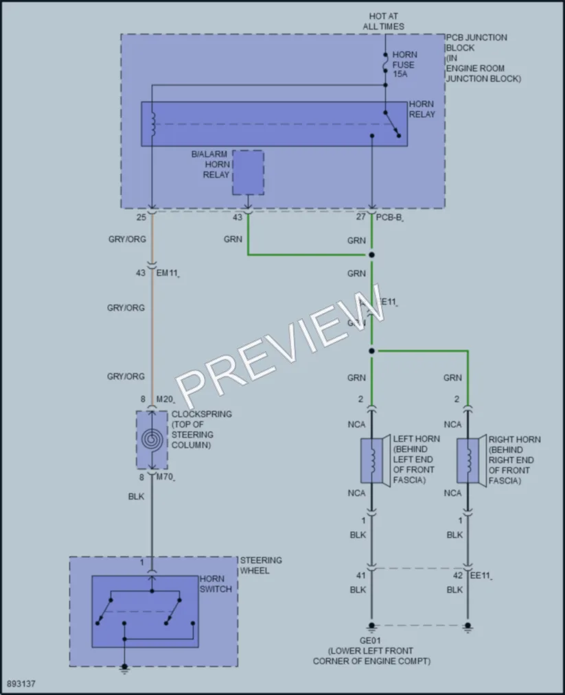 2025 Kia Sorento Horn wiring diagram preview