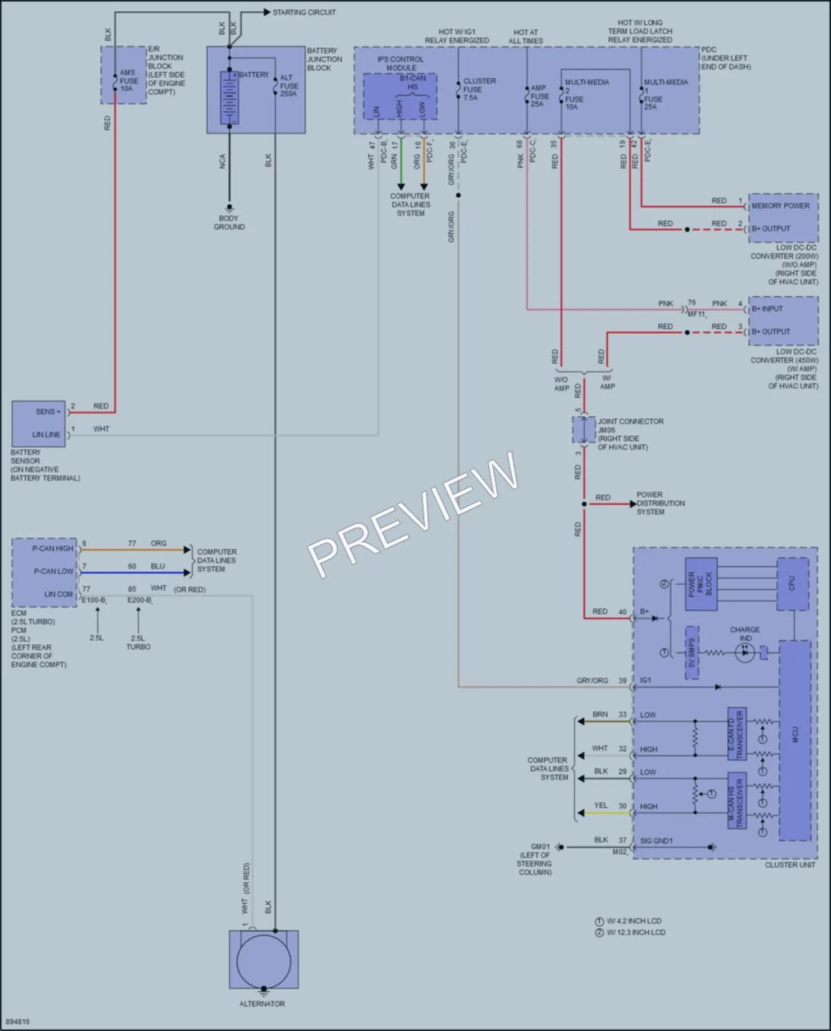 2025 Kia Sorento Starting Charging wiring diagram preview
