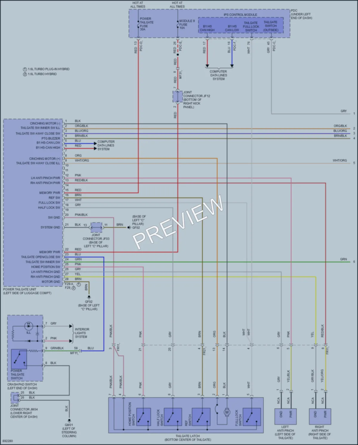 2025 Kia Sorento Trunk Tailgate Fuel Door wiring diagram preview
