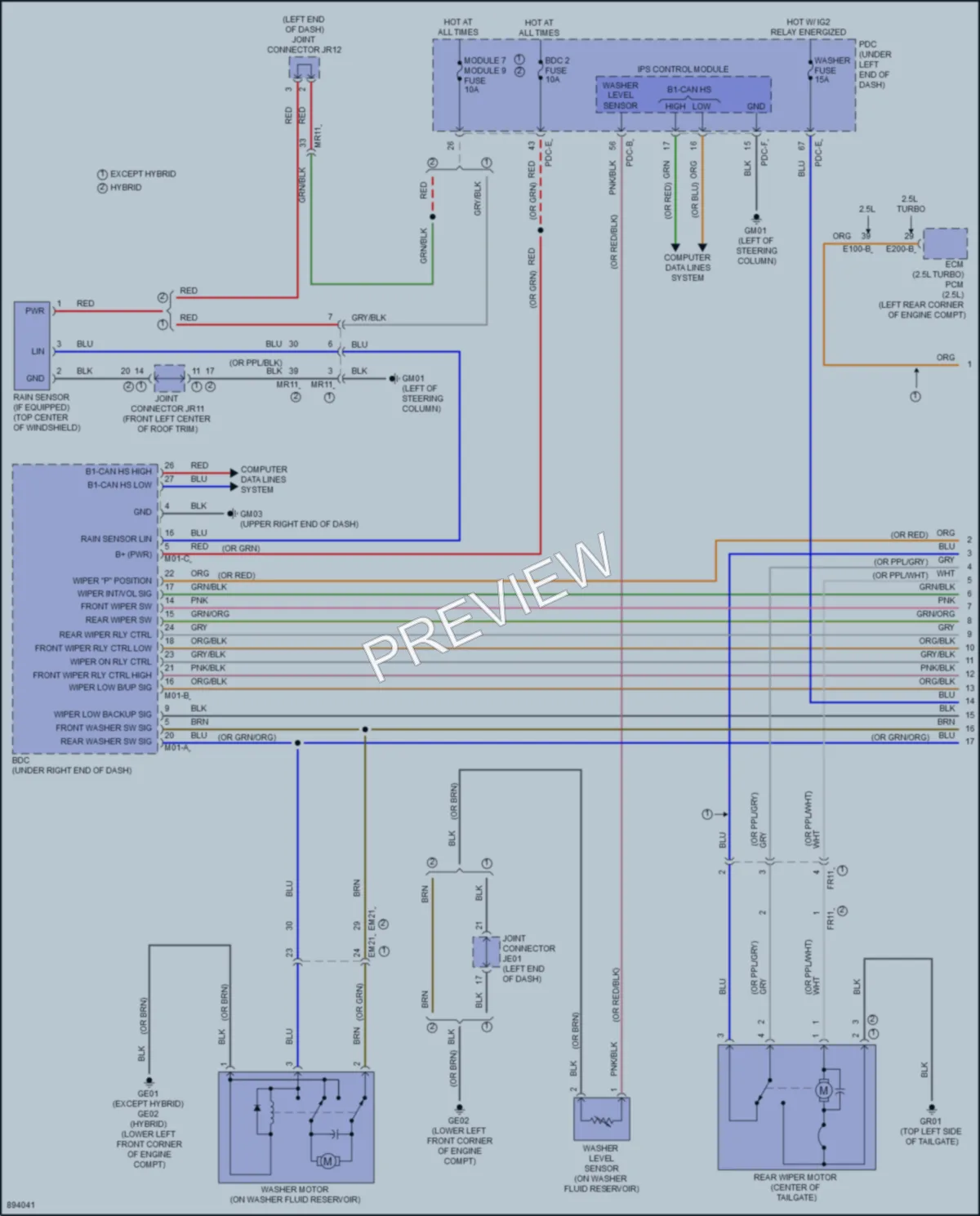 2025 Kia Sorento Wiper Washer wiring diagram preview