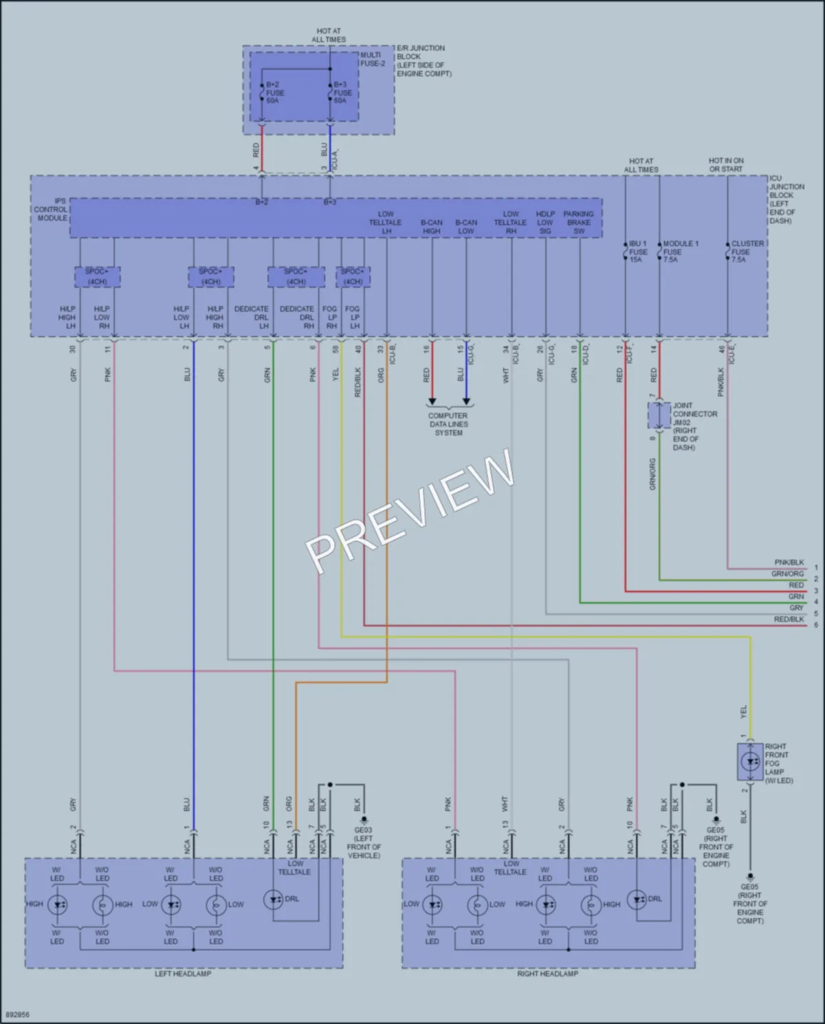 2025 Kia Soul Headlights wiring diagram preview