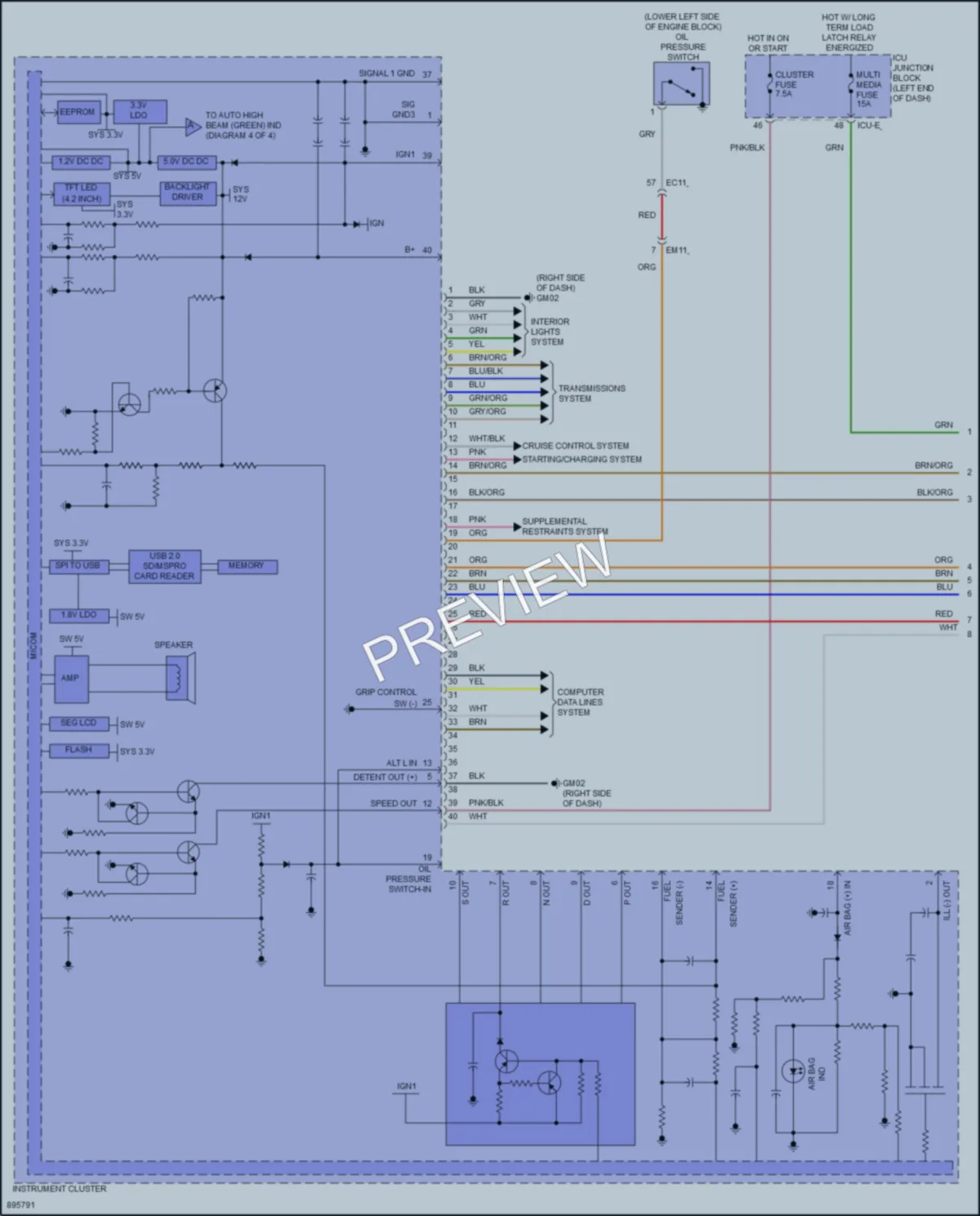2025 Kia Soul Instrument Cluster wiring diagram preview